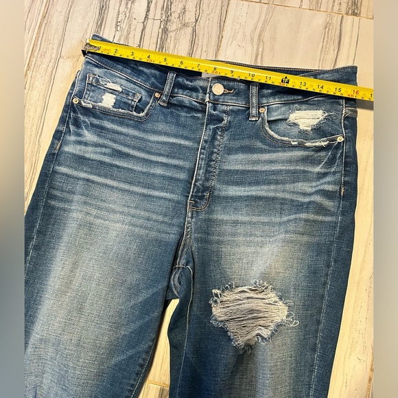 BKE Cropped Distressed Blue High-Rise Skinny Jeans - Picture 7 of 14
